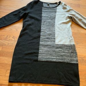 Ann Taylor Black & Gray Sweater Dress